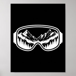 Affiche Lunettes de montagne de ski neige ski freestyle ex