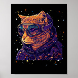 Affiche Lunettes de ski snowboard pour chat drôle de ski s
