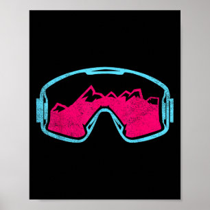 Affiche Lunettes de ski snowboard rétro vintage 80s 90s Sk