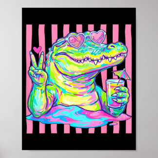 Affiche Lunettes de soleil cœur d'alligator Preppy Ed esth