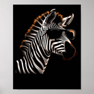 Affiche Lunettes de soleil Cool Zebra