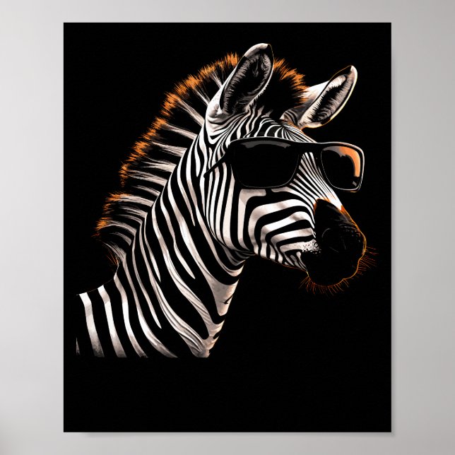 Affiche Lunettes de soleil Cool Zebra (Devant)