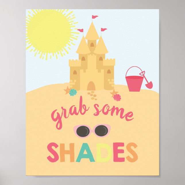 Affiche Lunettes de soleil d'anniversaire de plage favori  (Devant)