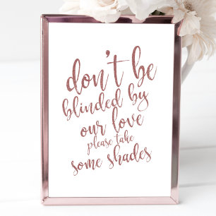Affiche Lunettes de soleil de mariage Rose Gold 8x10 Panne