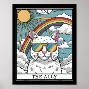 Affiche Lunettes de soleil drôles Ally Cat Lgbtq Gay Lesbi