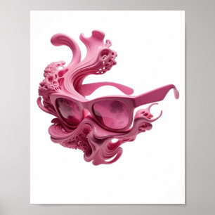 Affiche Lunettes de soleil FUTURISTES roses fraîches Citat