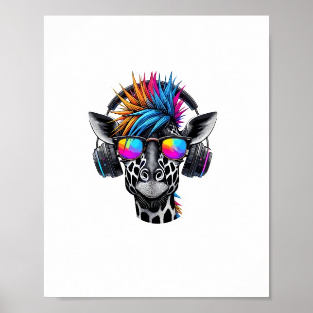 Affiche Lunettes de soleil girafe cool Casque girafe   (Devant)