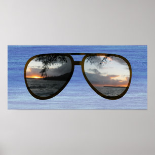Affiche Lunettes de soleil Hawaii