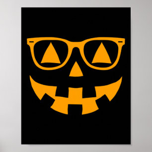 Affiche Lunettes de soleil Jack-o'-lantern Face Halloween