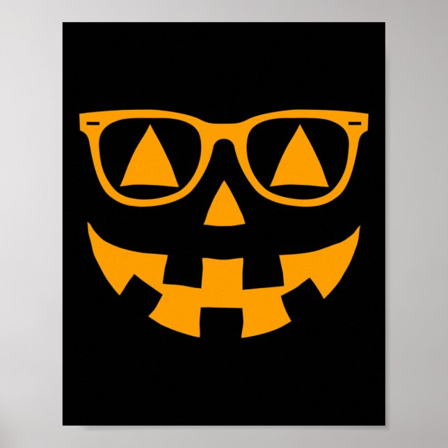 Affiche Lunettes de soleil Jack-o'-lantern Face Halloween  (Devant)