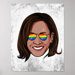 Affiche Lunettes de soleil Kamala Harris Rainbow
