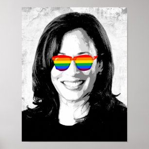 Affiche Lunettes de soleil Kamala Harris Rainbow