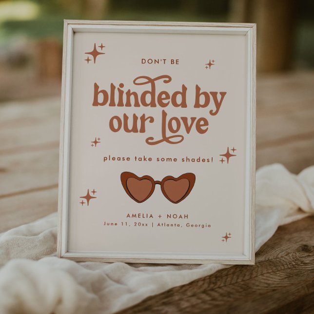 Affiche Lunettes de soleil Mariage rétro moderne Favoriser (Créateur téléchargé)