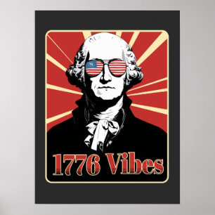 Affiche Lunettes de soleil patriotiques George Washington