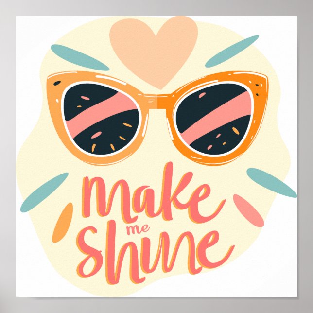 Affiche Lunettes de soleil rétro mignonnes Citation Make M (Devant)