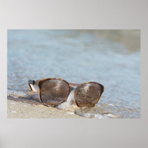 Affiche Lunettes de soleil sur la plage