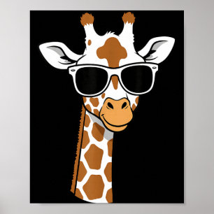 Affiche Lunettes de soleil visage de girafe drôle pour enf