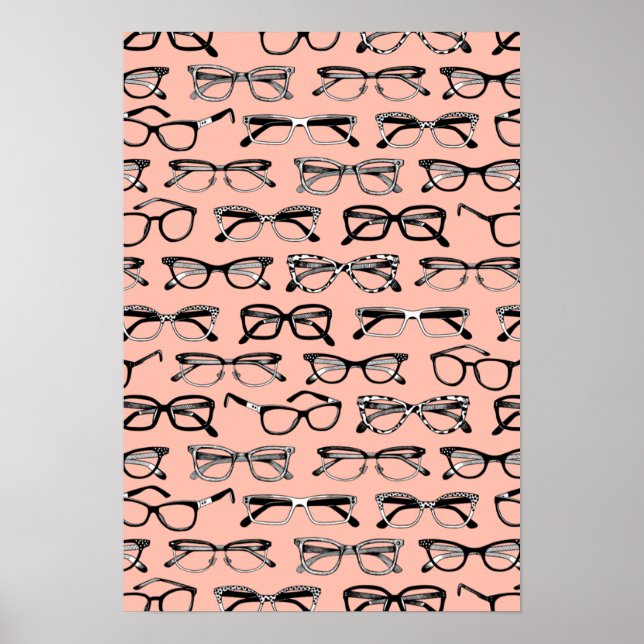 Affiche Lunettes de vue rose pâle, Lunettes de vue, Vêteme (Devant)
