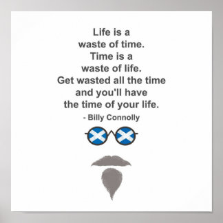 Affiche lunettes et citation de Billy Connolly