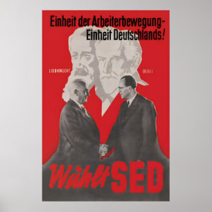 Affiche L'unification du mouvement ouvrier signifie