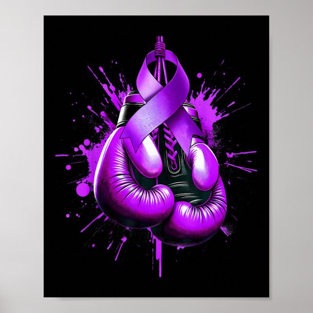 Affiche Lupus Boxe Gant Purple Ribbon Sensibilisation Lutt (Devant)
