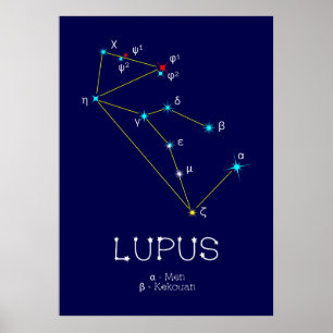 Affiche Lupus de constellation de l'hémisphère sud