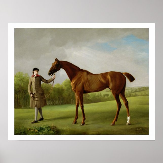 Affiche Luster, détenu par une Groom, vers 1760-62 (huile  (Devant)