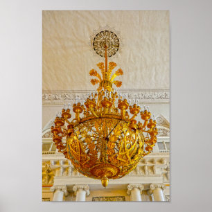 Affiche Lustre d'or, Musée de l'Ermitage, Russie