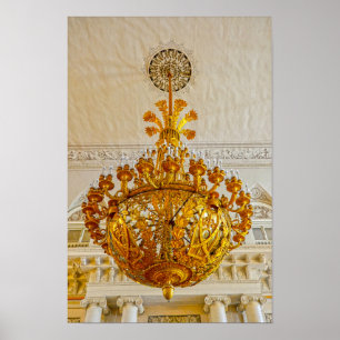 Affiche Lustre en or, Musée de l'Ermitage, Russie