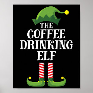 Affiche Lutin buveur de café, groupe familial assorti pour