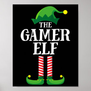 Affiche Lutin de joueur Pyjama de fête de Noël de groupe f