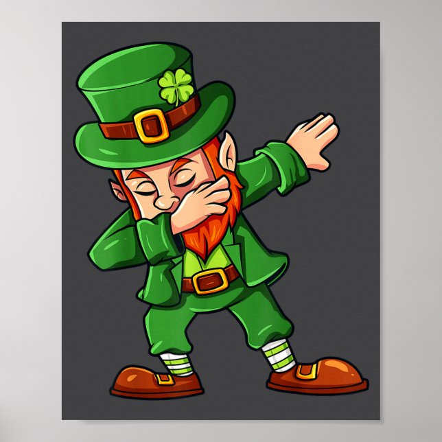 Affiche Lutin de la Saint-Patrick qui fait le dab Garçons  (Devant)