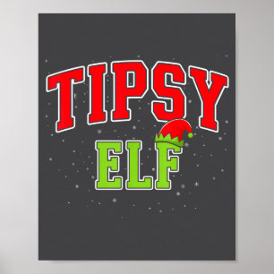 Affiche Lutin ivre Noël Famille Équipe de correspondance X