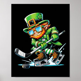 Affiche Lutin jouant au hockey sur glace Jour de la Saint-