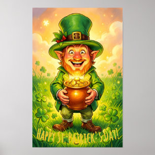 Affiche Lutin personnalisé Gnome Joyeuse St. Patrick