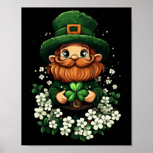 Affiche Lutin Trèfle Filles Garçons Jour de la Saint-Patri