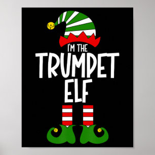 Affiche Lutin Trompette Instrument de Musique de Noël Corr