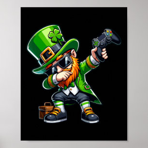 Affiche Lutins de joueur de Dabbing Danse de Dab St Pattys