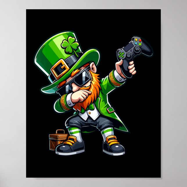 Affiche Lutins de joueur de Dabbing Danse de Dab St Pattys (Devant)