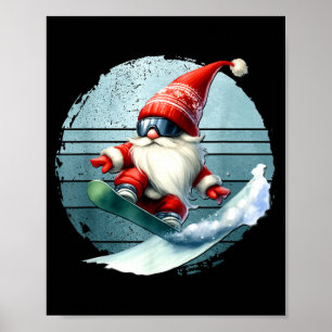 Affiche Lutins de Noël en hiver avec des lunettes de ski r