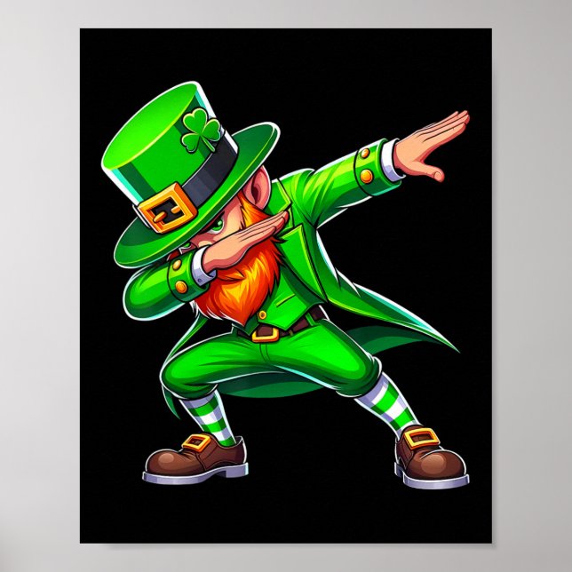 Affiche Lutins qui font le dab pour la Saint-Patrick Drôle (Devant)