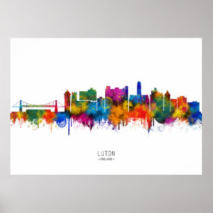 Affiche Luton Angleterre Skyline