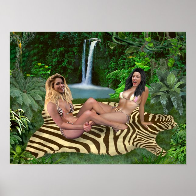AFFICHE LUTTE À BASE DE CHATOUILLES ENTRE NANAS (Devant)