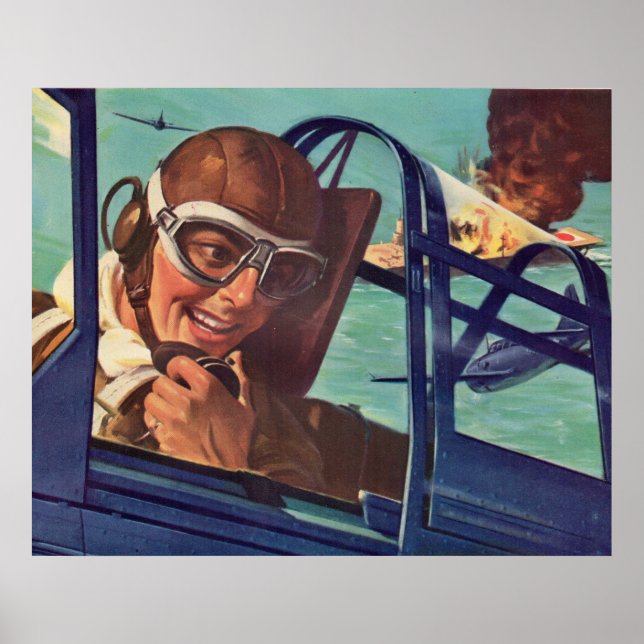 Affiche Lutte aérienne 2ÈME GUERRE MONDIALE des années 194 (Devant)