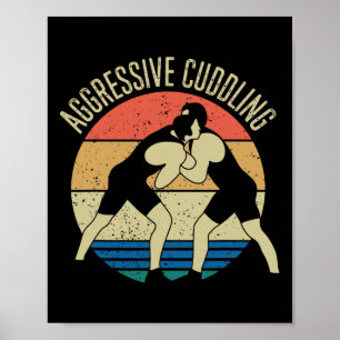 Affiche Lutte agressive de bouddling Lutte Vintage rétro