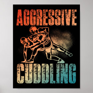 Affiche Lutte agressive de bouddling Lutte Vintage rétro
