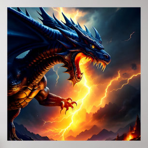 Affiche Lutte contre la foudre du dragon