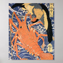 Lutte contre le homard - Utagawa Kuniyoshi