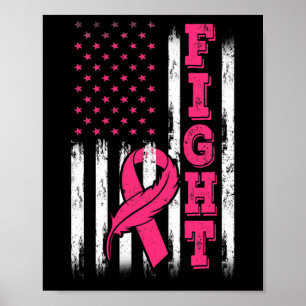 Affiche Lutte contre le ruban rose Drapeau Sensibilisation