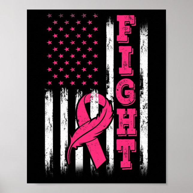 Affiche Lutte contre le ruban rose Drapeau Sensibilisation (Devant)
